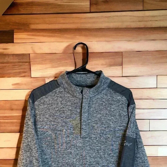Greg Norman Golf Pullover 1/4 Snap Button Mens Size Medium Logo Gray Athletic - Picture 3 of 5